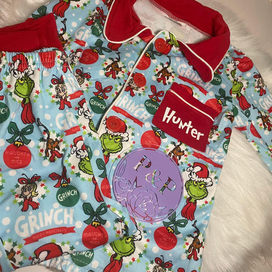 Blue Grinch Pjs